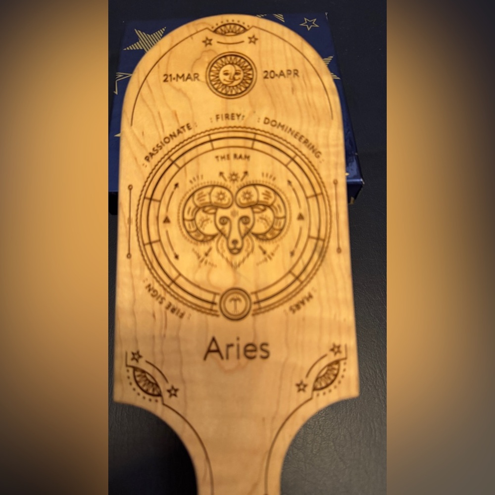 Aries Zodiac Wooden Paddle